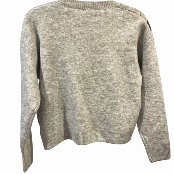 Storia  Women's Gray Lightning Bolt Graphic Pullover Sweater Size S - Picture 4 of 5